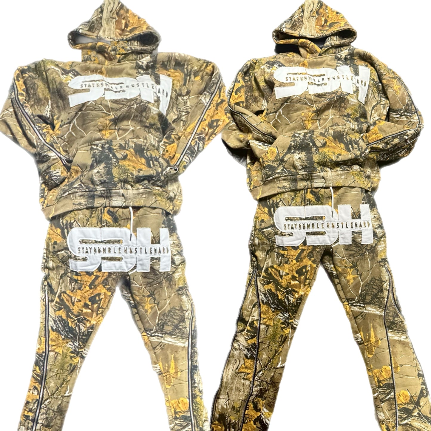 S3H Forest Camo slim/flair zipper sweatsuit