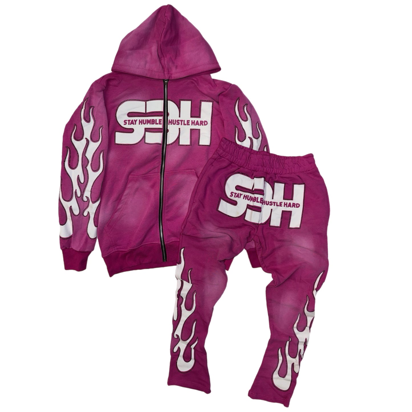 S3H FLAME RHINESTONE SWEATSUITS
