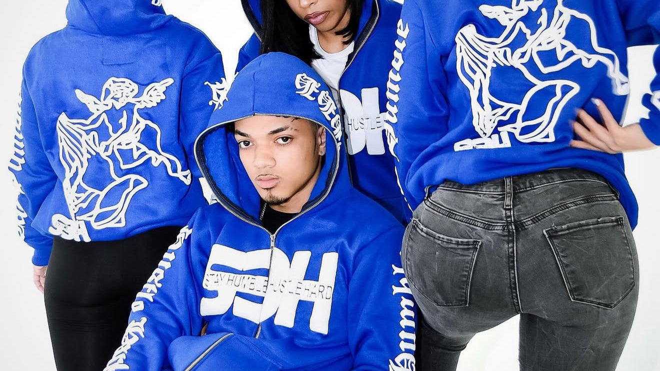 S3H Full Zip Up Puff Print Angel Hoodie