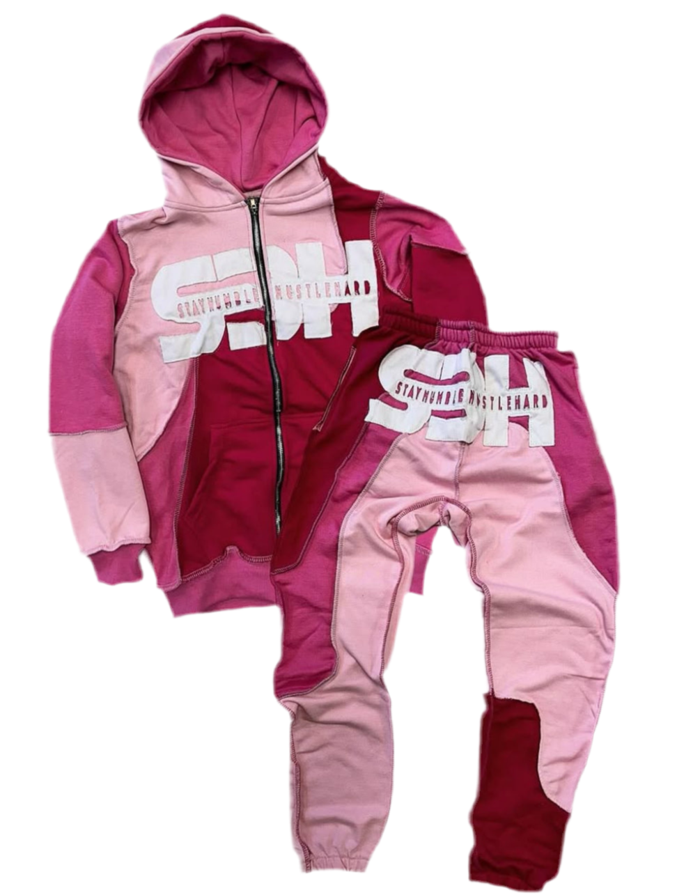 S3H MULTI-COLOR BLOCKING DISTRESS SWEATSUITS