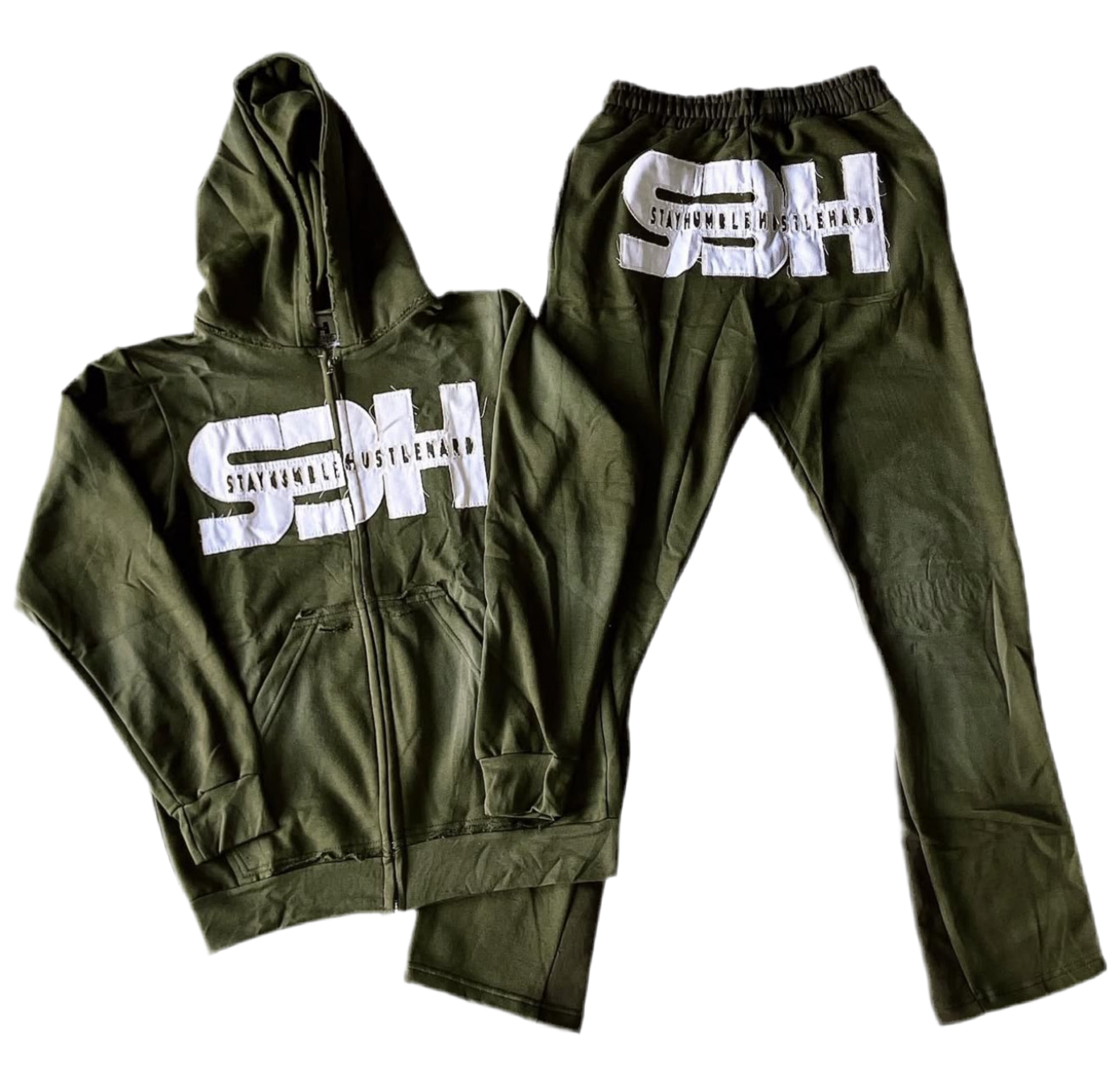 S3H DISTRESSED ACID WASHED ZIP UP SWEATSUITS