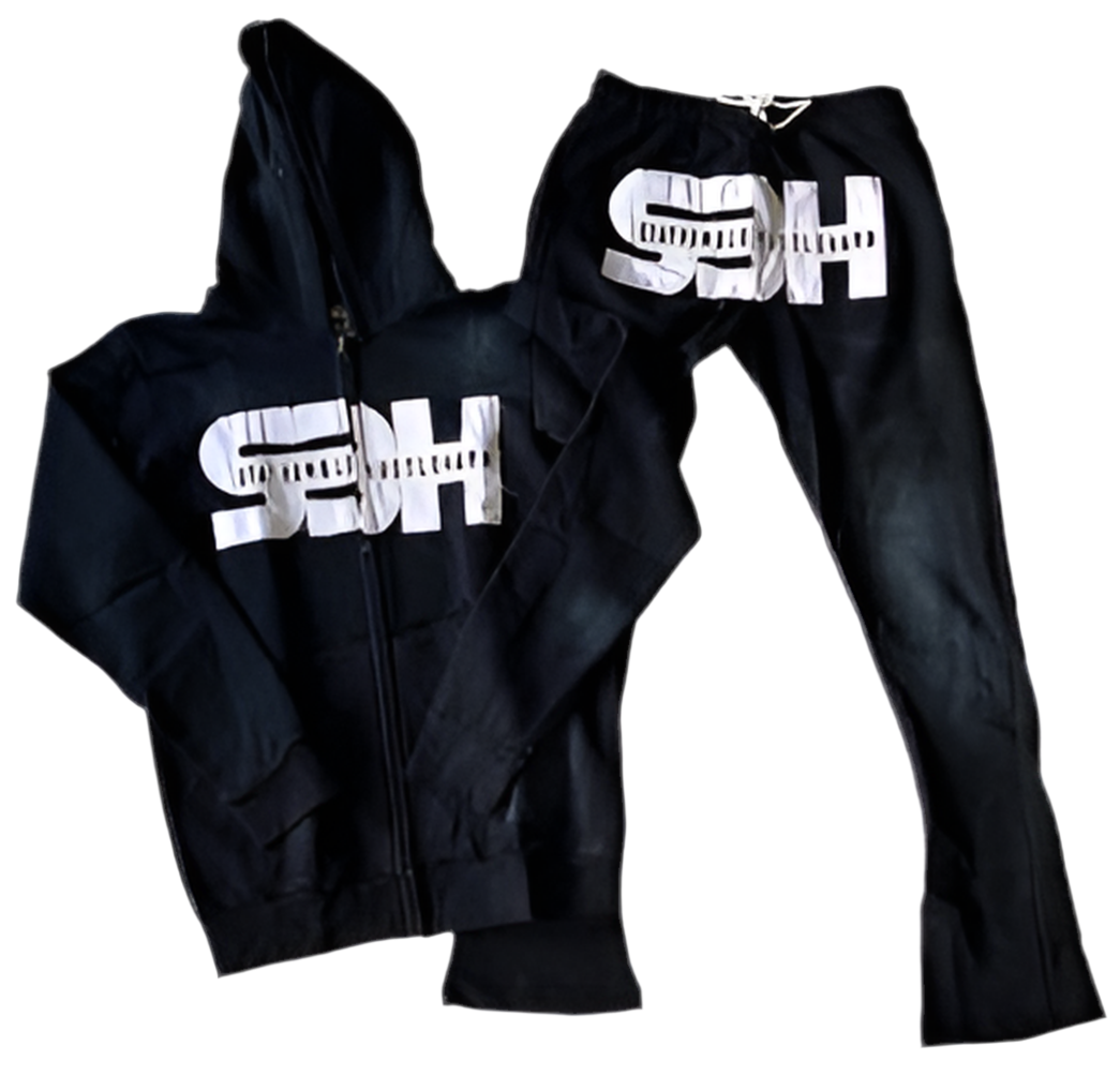 S3H DISTRESSED ACID WASHED ZIP UP SWEATSUITS