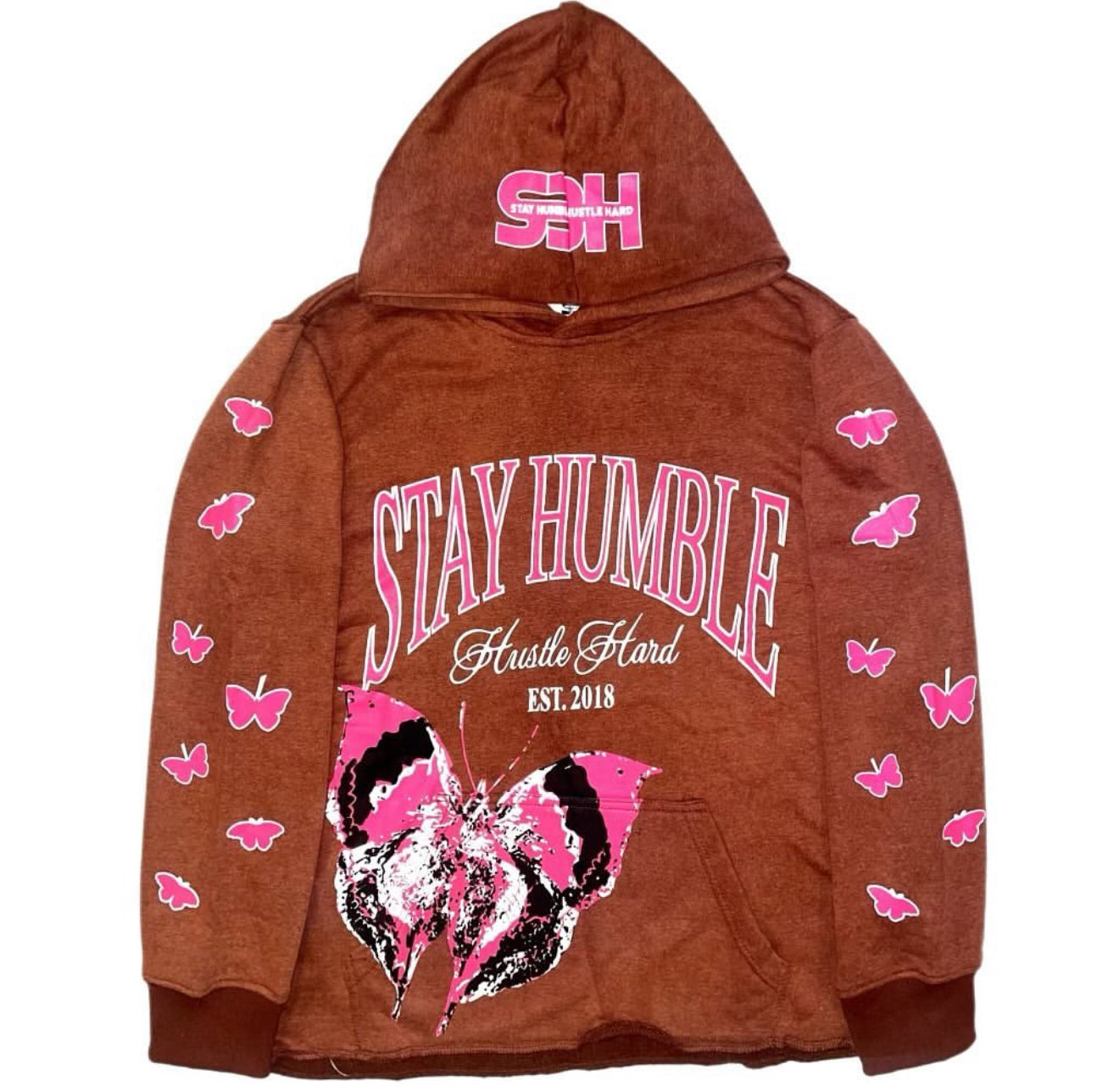 S3H BUTTERFLY CROPPED OVERSIZED HOOD PULLOVER HOODIES