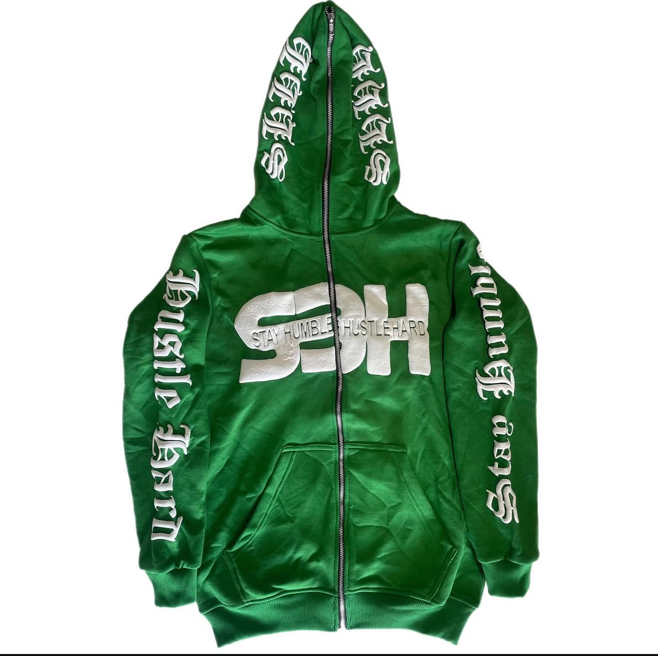 S3H Full Zip Up Puff Print Angel Hoodie