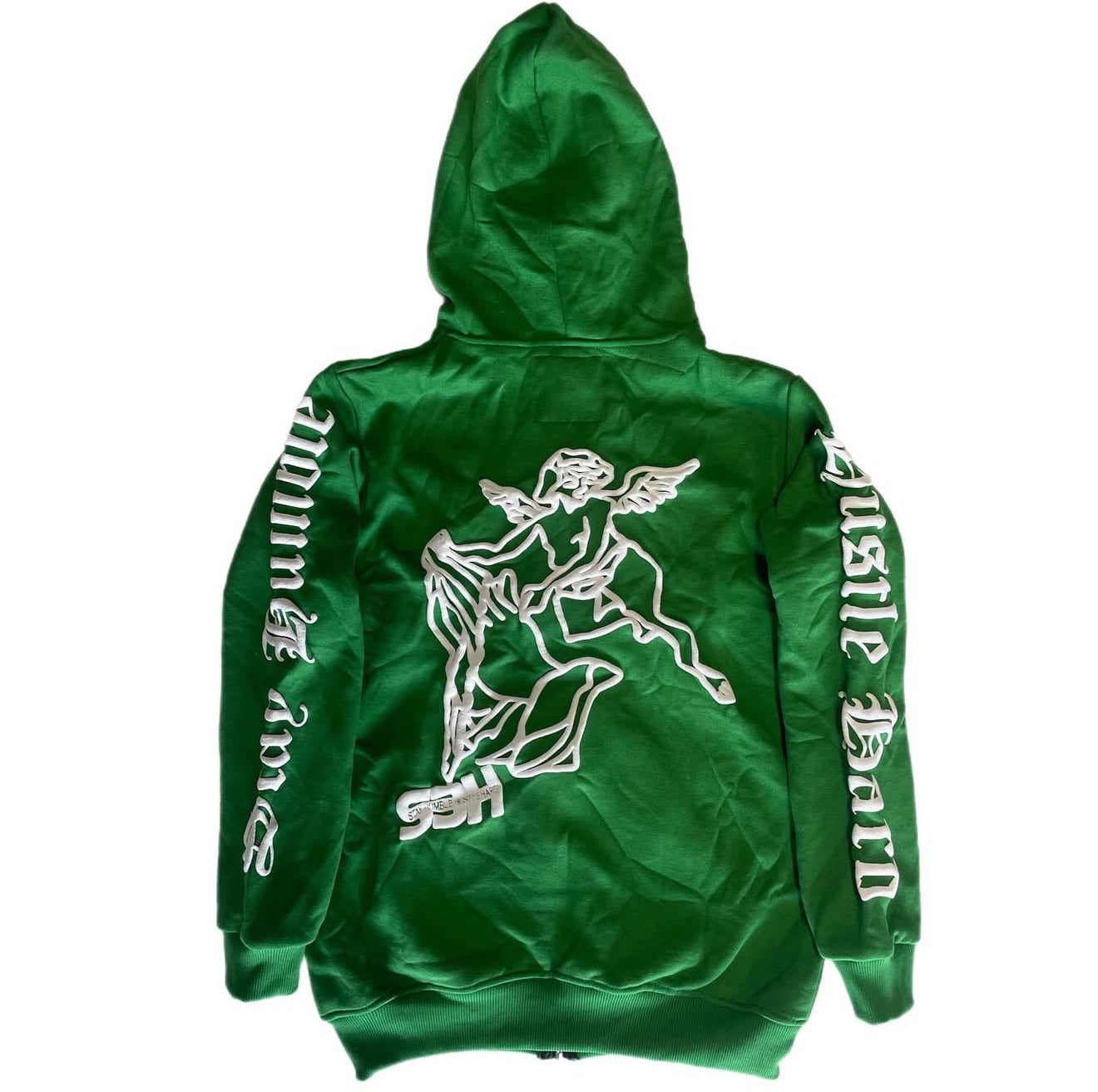 S3H Full Zip Up Puff Print Angel Hoodie