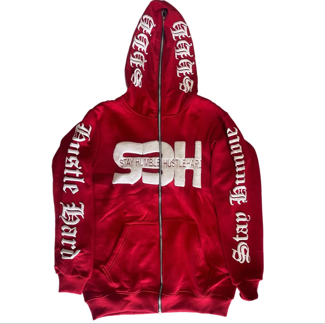 S3H Full Zip Up Puff Print Angel Hoodie