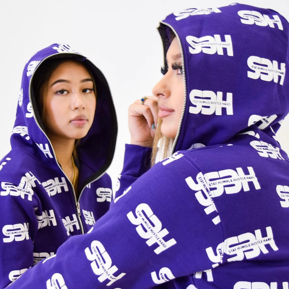 S3H All Over Print Full Zip Up Hoodie